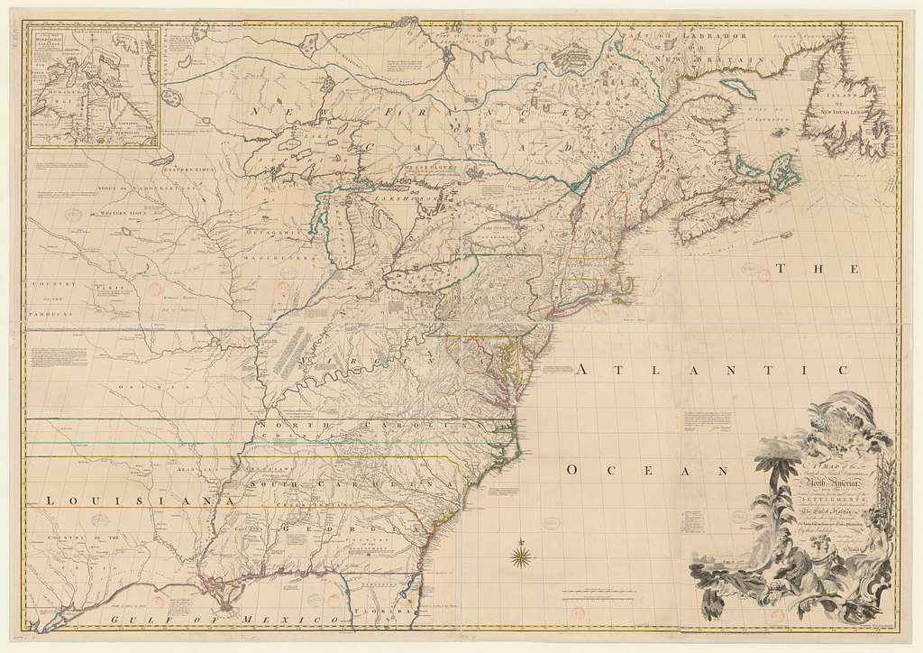 A map of the british and french dominions in North America with the ...