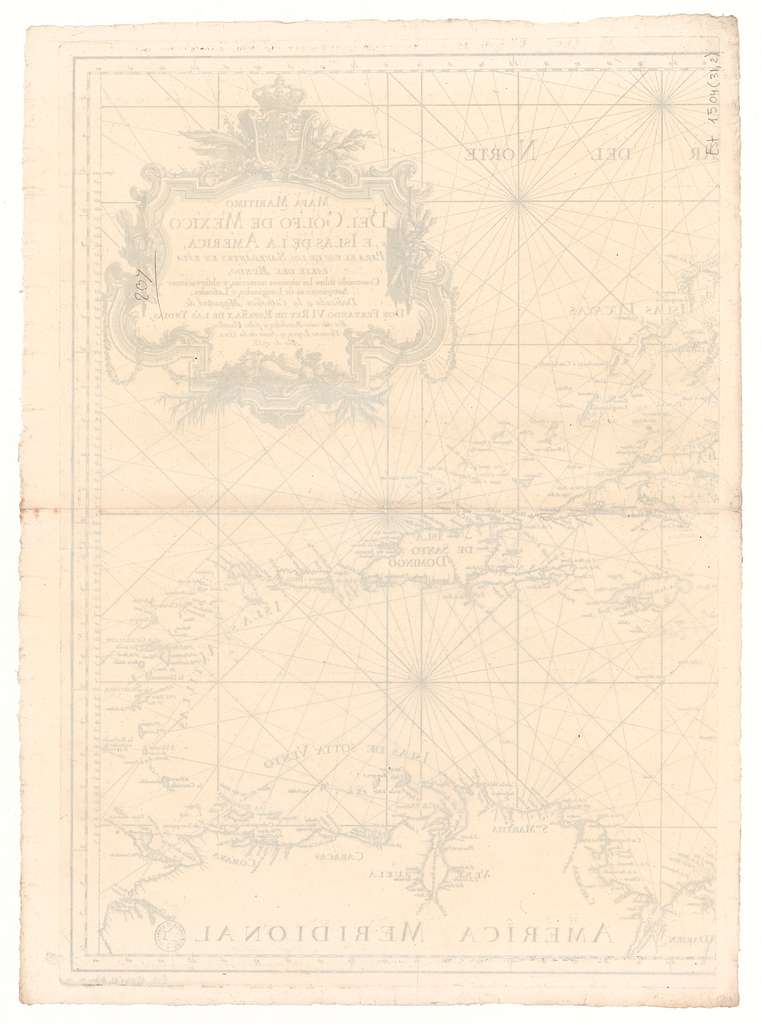 Mapa Maritimo Del Golfo De Mexico E Islas De La America Para El Uso De