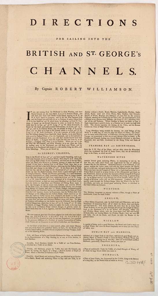 Directions for a General Chart of St George's Channel Corrected from ...