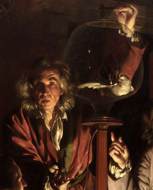 Joseph Wright of Derby. An Experiment on a Bird in the Air Pump. Detail ...