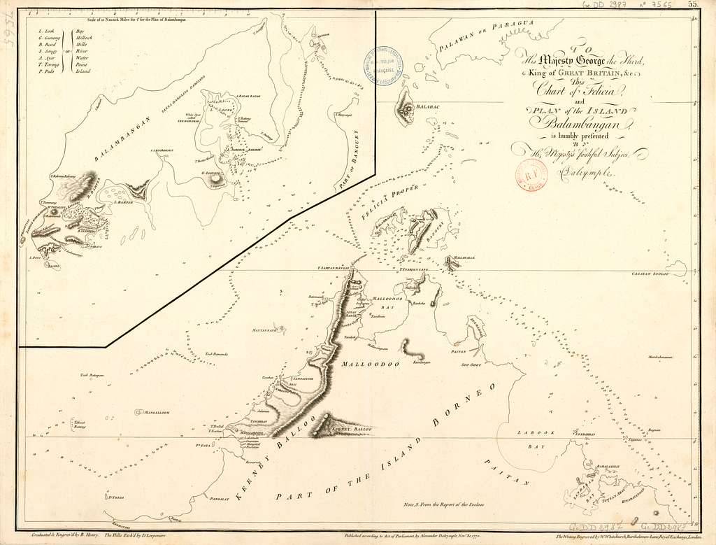 Chart of Felicia and plan of the island Balambangan - humbly presented ...