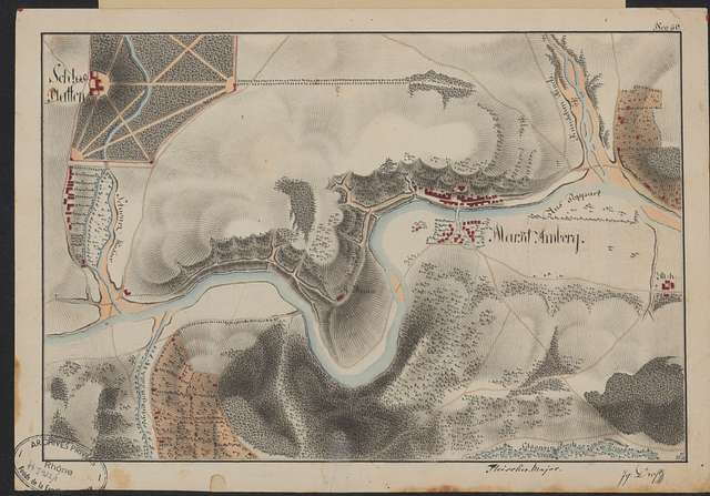 Plans d'opérations militaires en pays germanique,tracé du relief et des ...