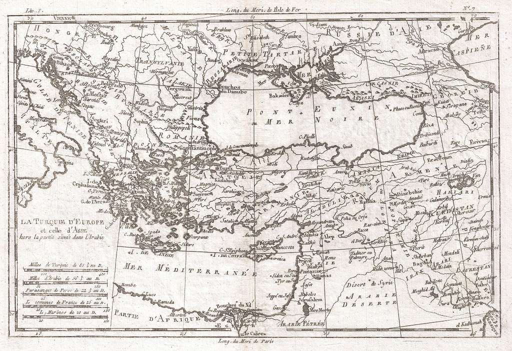 1780 Raynal And Bonne Map Of Turkey In Europe And Asia - Geographicus ...