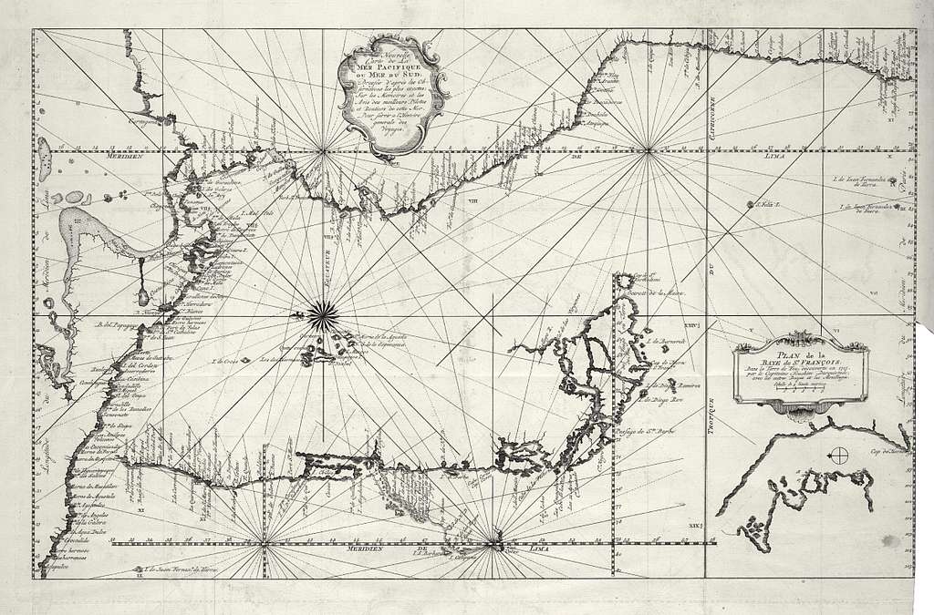 AMH-8060-KB Map of the west coast of South America, with an inset ...