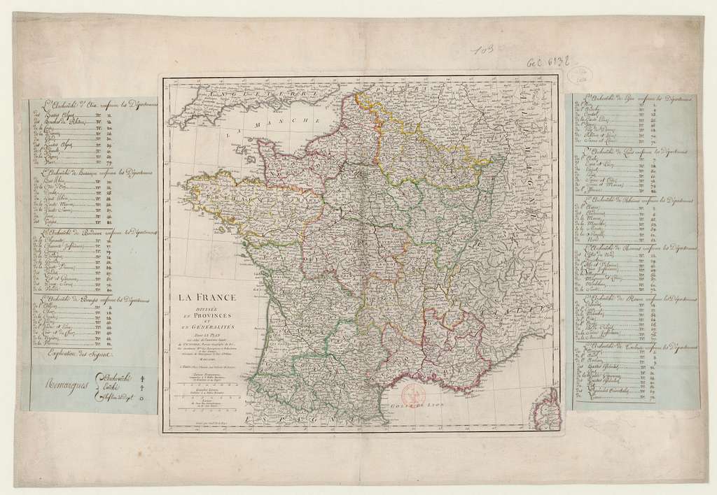 La France Divisée En Provinces Et En Généralités Dont Le Plan Est Celui 