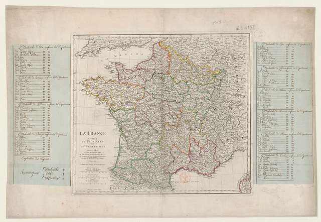 La France divisée en provinces et en généralités dont le plan est celui ...