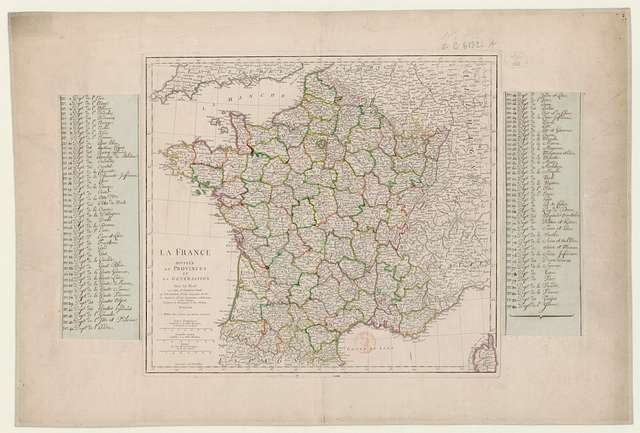 La France divisée en provinces et en généralités dont le plan est celui ...