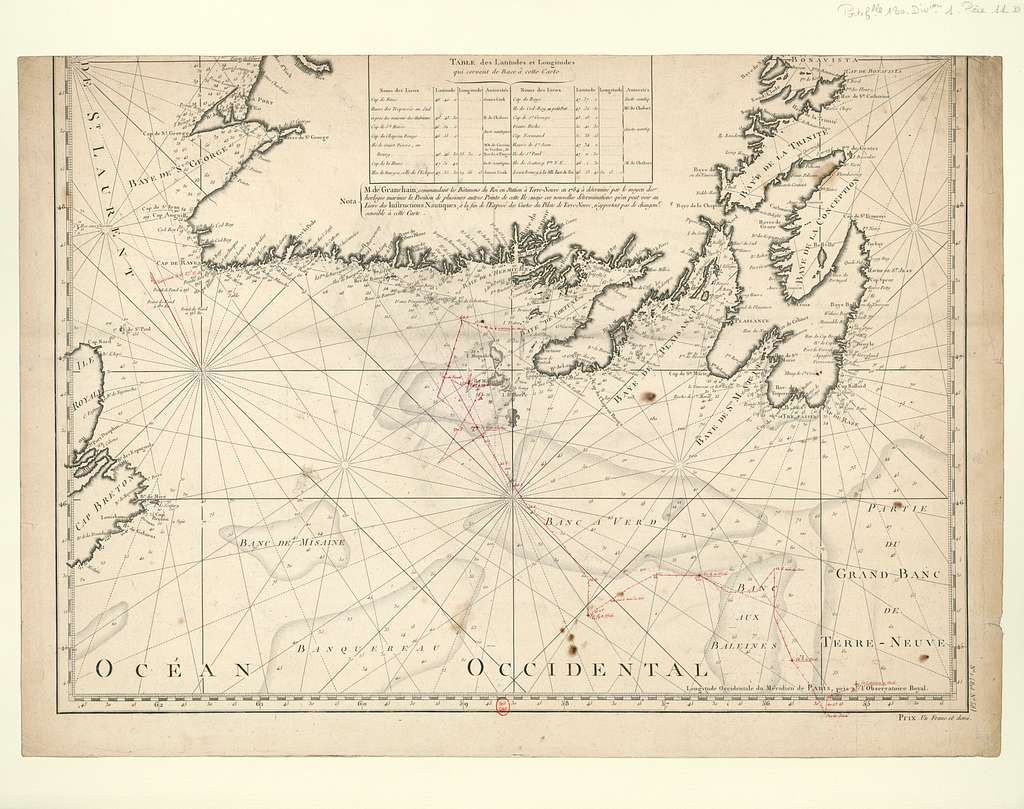 Carte Réduite De L'île De Terre-neuve (partie Sud Avec Itinéraire 