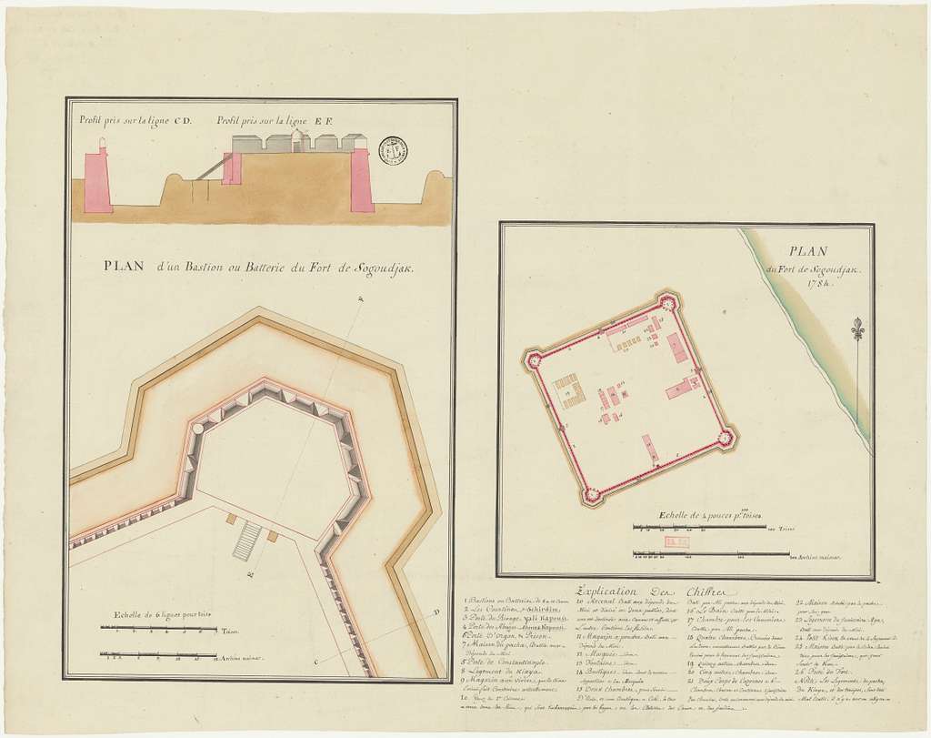 Plan D'un Bastion Ou Batterie Du Fort De Sogoudjak ; Plan Du Fort De 