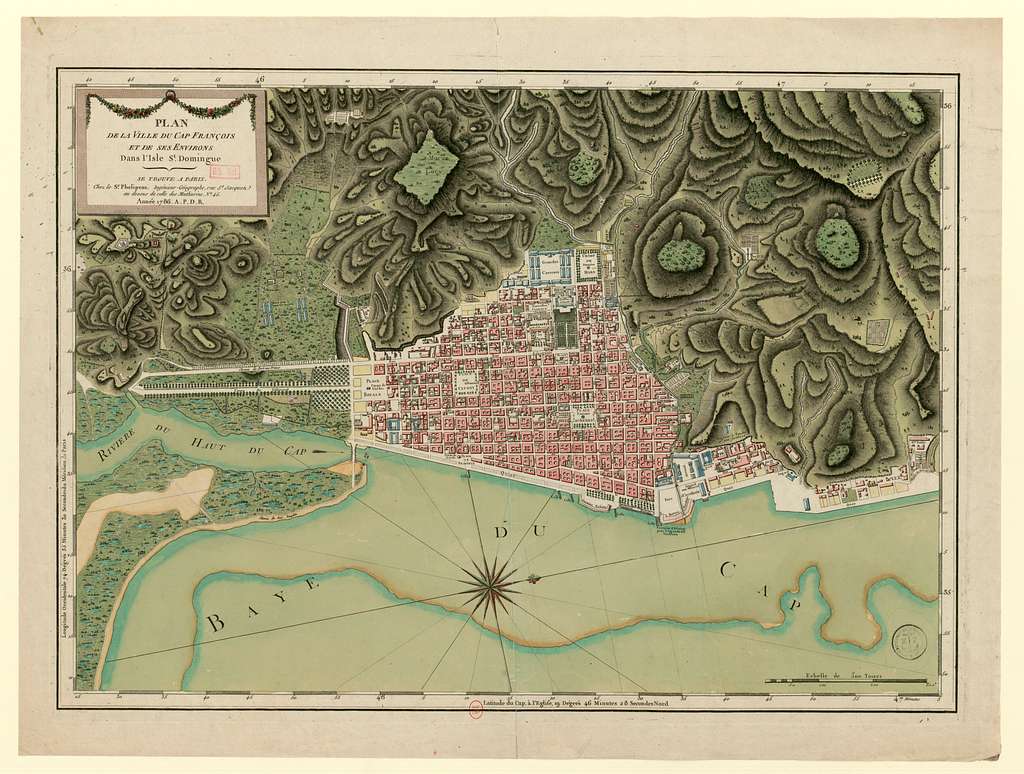 Plan de la ville du Cap François et de ses environs dans l'isle St ...