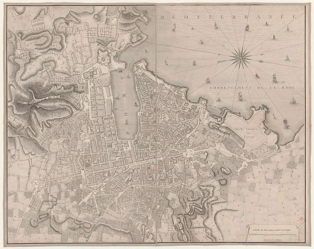 Plan géométral de la Ville de Marseille et de ses faubourgs, avec le ...