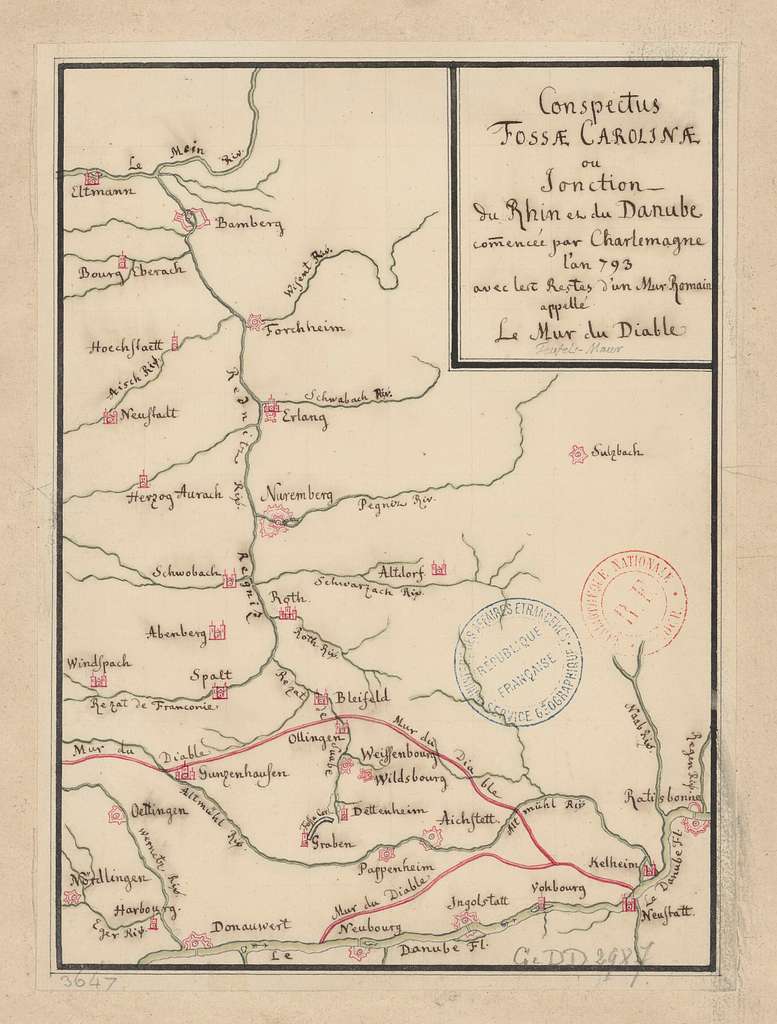 Conspectus fossae Carolinae ou jonction du Rhin et du Danube comencée ...