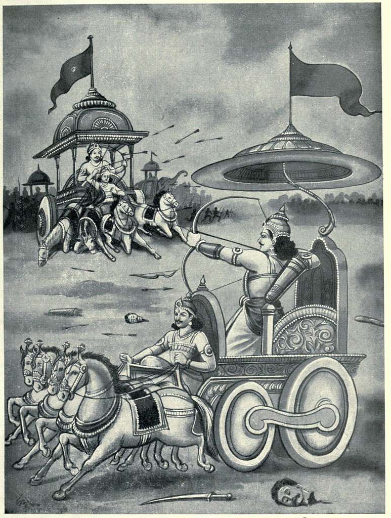 Drawing Sketch Lord Krishna Arjuna Horse Chariot Scenes Kurukshetra War  Stock Vector by ©manjunaths88@gmail.com 490345536