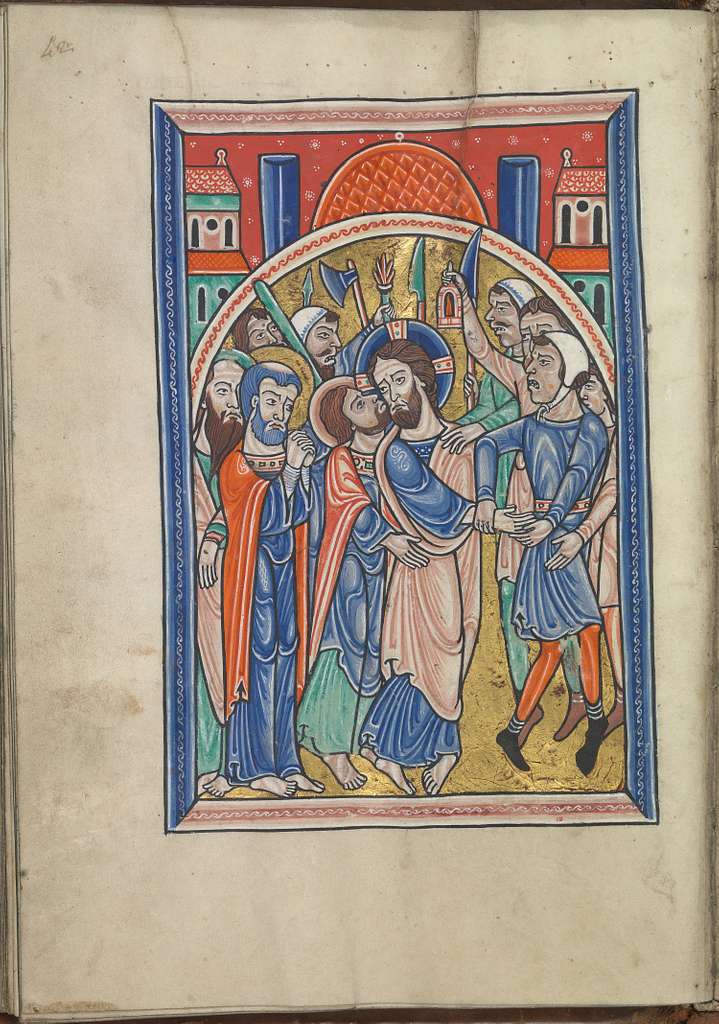 Gevangenneming van Jezus Judas betrays Christ by him to kiss