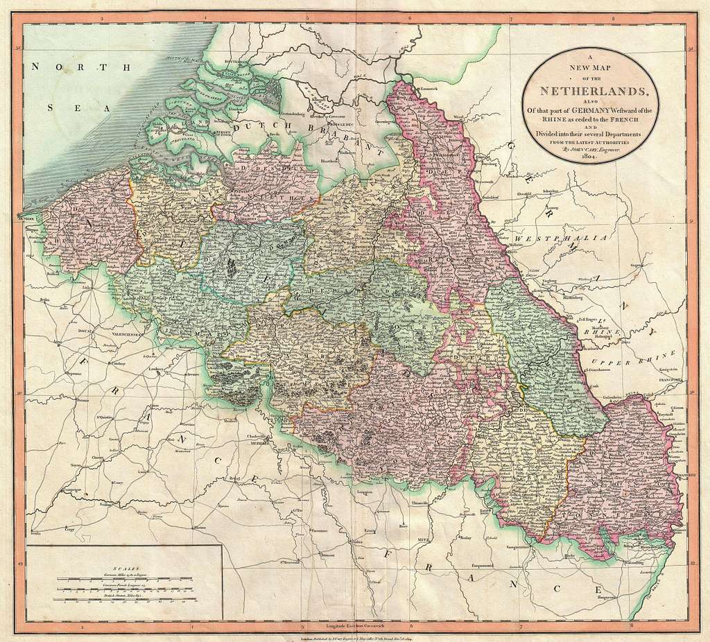 Карта Бельгии и Франции 1804 года - Карта Бельгии и Франции - Карта Бельгии-1804  года - PICRYL Поиск в мировом общественном достоянии