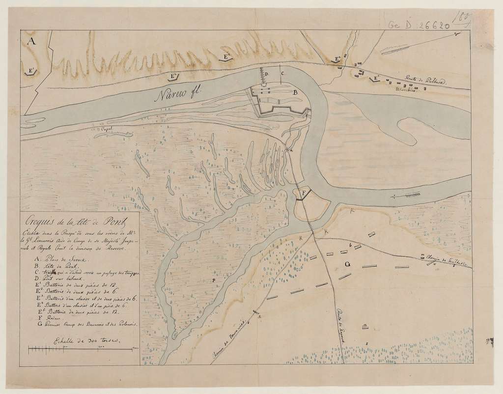 Croquis de la tête de pont (de Sierock), établie sous les ordres de Mr ...