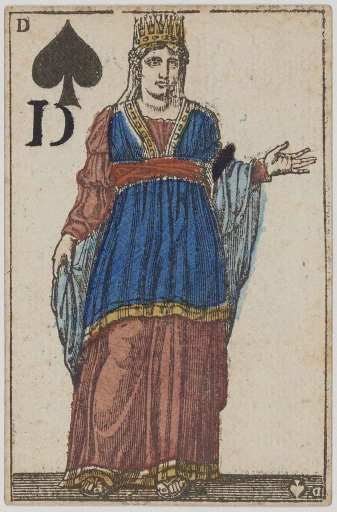 First French Empire card deck - 1810 - Queen of Spades - PICRYL ...