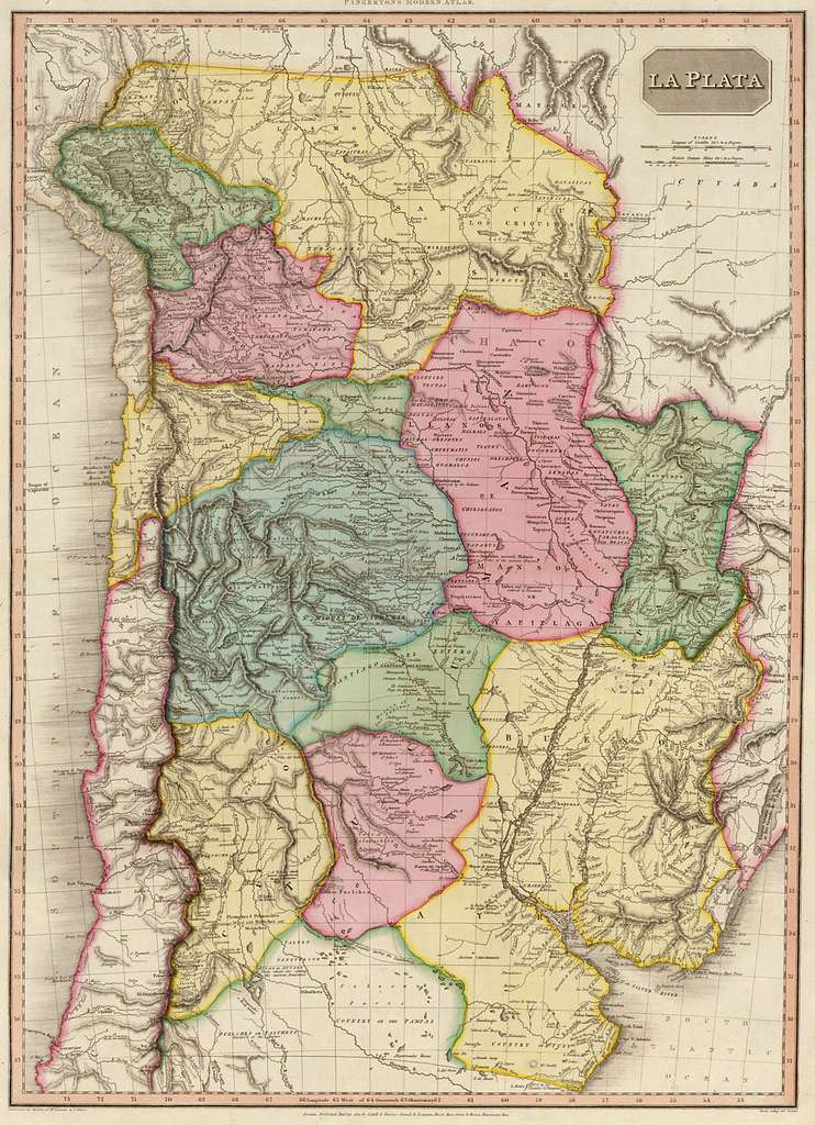 1862 ORIGINAL MAP PATAGONIA ARGENTINA CHILE PERU BOLIVIA BRASIL
