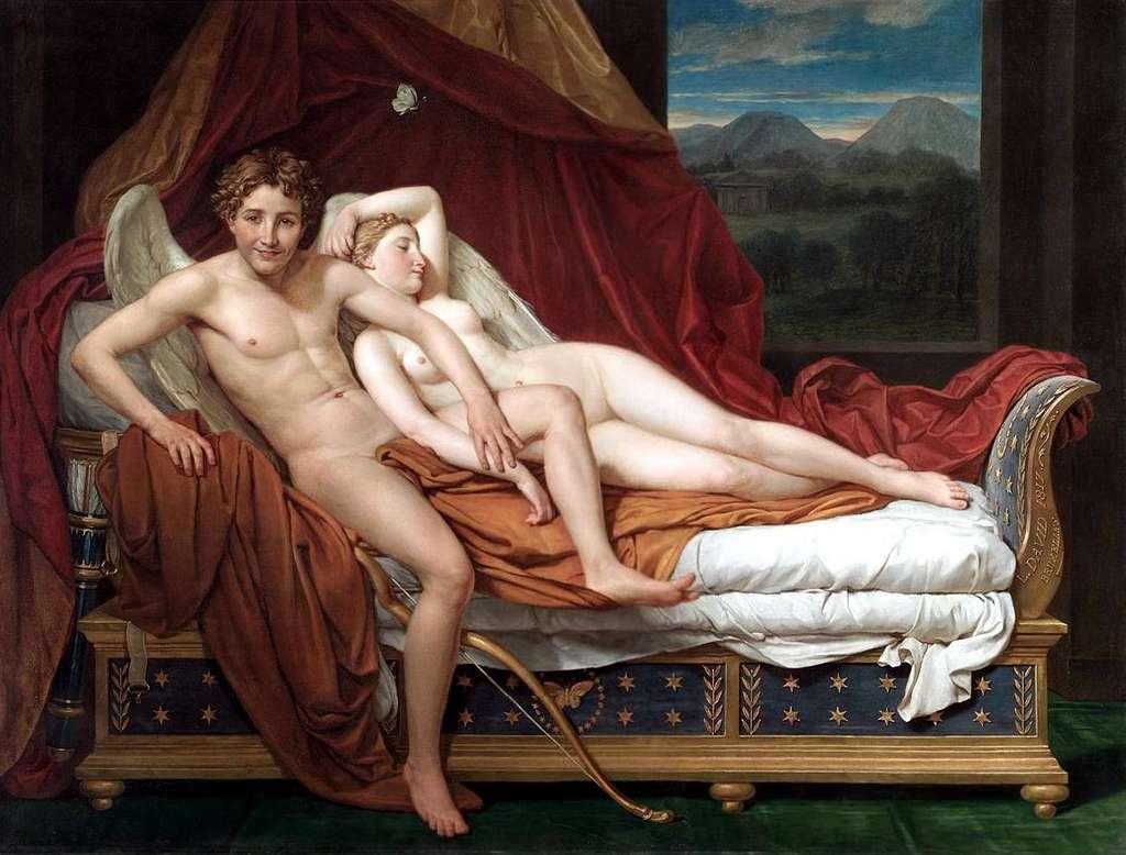 Cupid and psyche - A painting of two naked women laying on a bed - PICRYL -  Public Domain Media Search Engine Public Domain Image