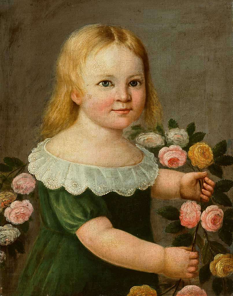 Rose Marie - Tableau portrait femme aux fleurs