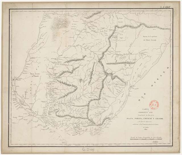 Carta geografica, que comprehende los Rios de la Plata, Parana, Uruguay ...