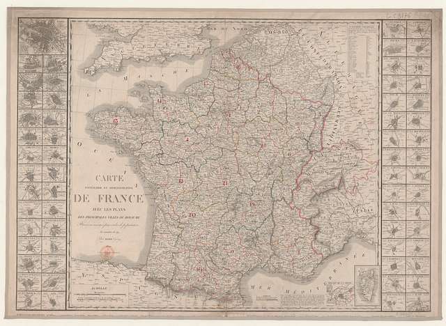 Carte itinéraire et administrative de France avec les Plans des ...