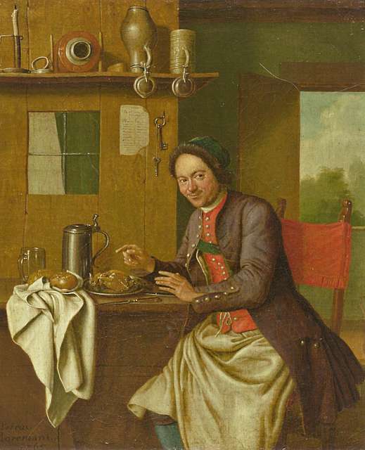 The Sleeping Kitchen Maid by Peter Jakob Horemans 1765