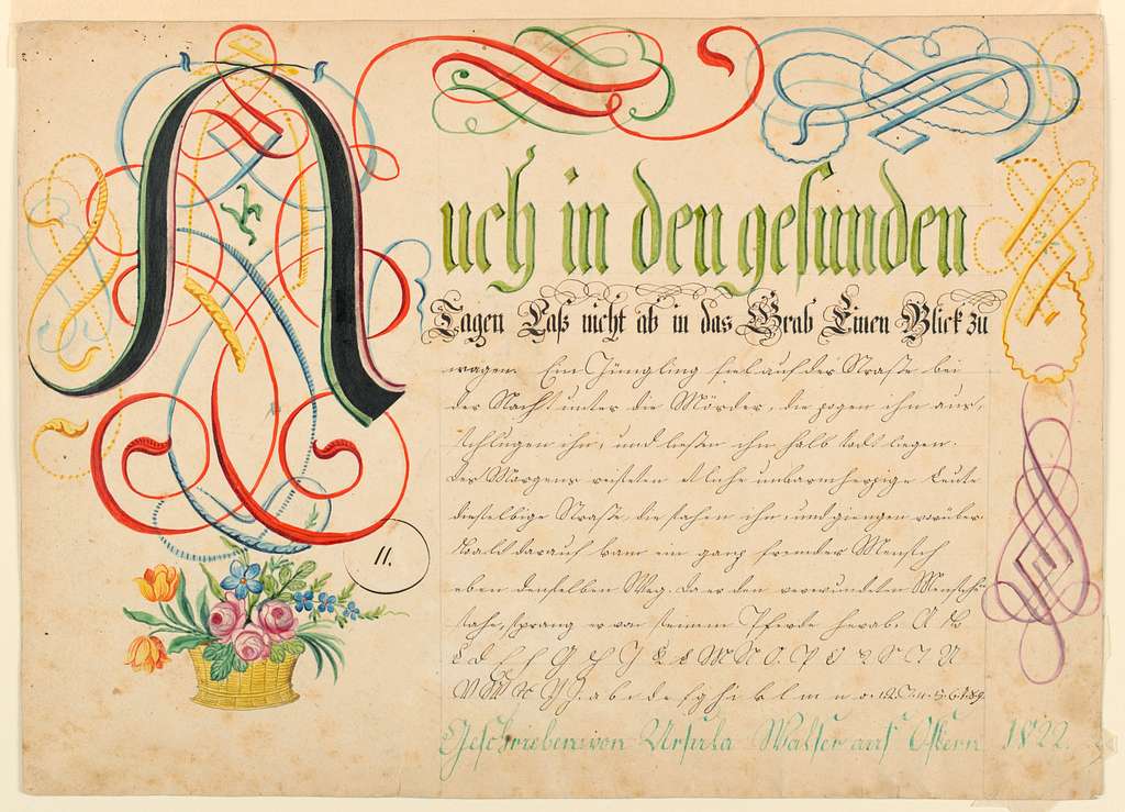 Calligraphy, Certificate of Membership in the Book-binder's Guild