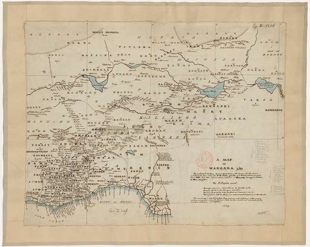 A Map of Wangara... its political sections, ancient kingdom the courts ...