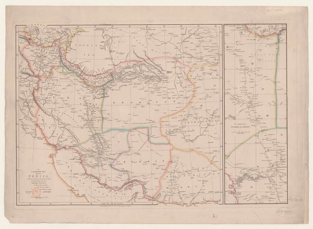 This map of Persia on which the country between Busheer Teheran Mushed ...