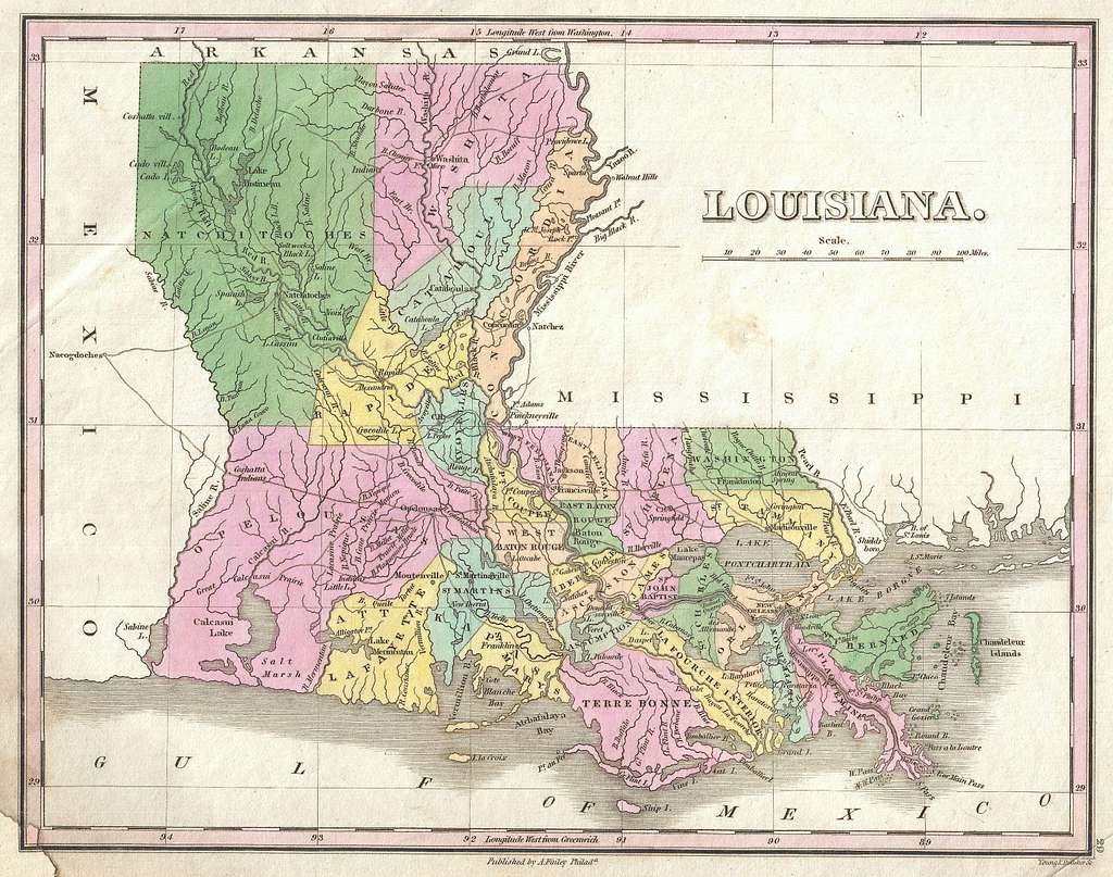 Buried Treasure Map of Louisiana.: Geographicus Rare Antique Maps