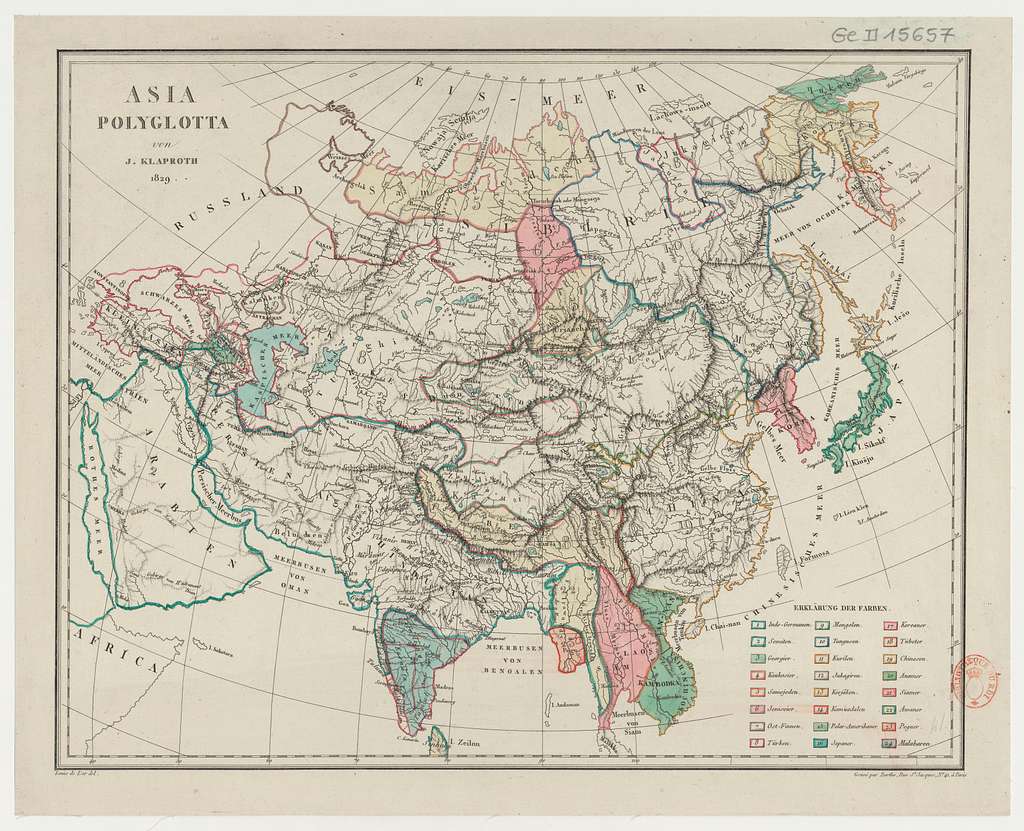 Asia polyglotta - von J. Klaproth. (1 - 25 000 000 ) ; Louis de l'Or ...