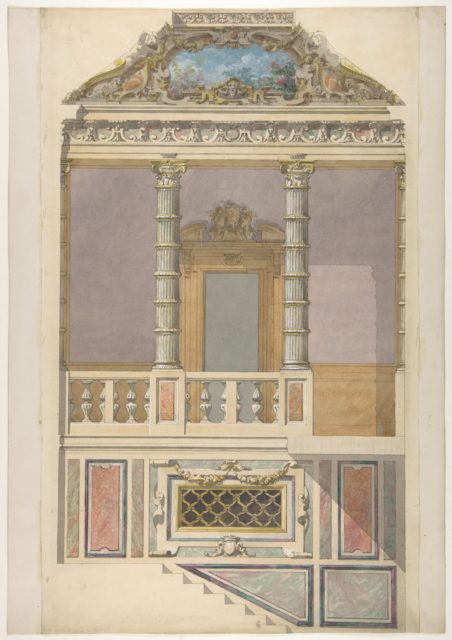 Lenox, Incorporated, Design drawing of flower buds and seedpods of floral  capitals from loggia, Laurelton Hall, American