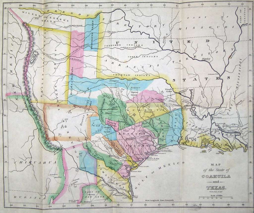 Hooker Map of the State of Coahuila and Texas 1834 UTA - PICRYL ...