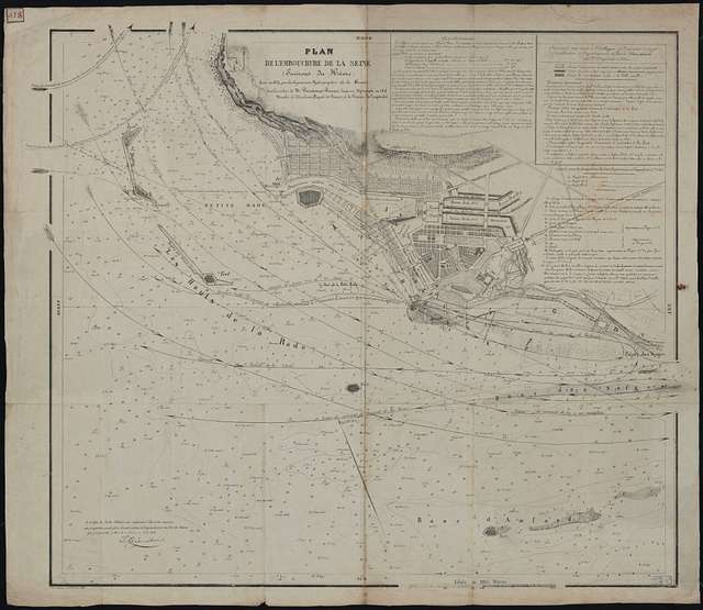 Plan de l'embouchure de la Seine (environs du Havre) Levé en 1834 - par ...