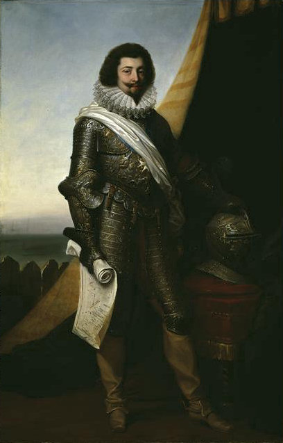 Portrait of Louis XIII in armor. Painting on copper. Mod…