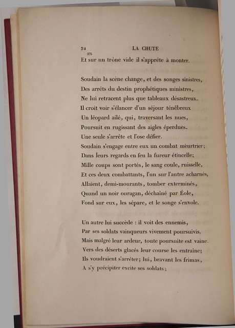 La chute de Napoléon - poème. Book page scan ...