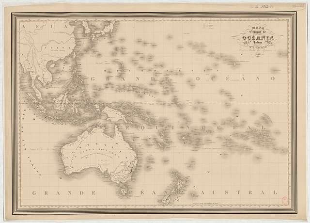 Mapa general de Océania - por A. H. Dufour geografo ; la topografia ...