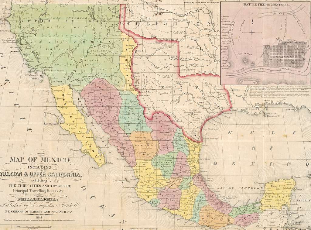 Mitchell & Stealey Map of Mexico 1847 UTA (Map of Mexico) - PICRYL ...