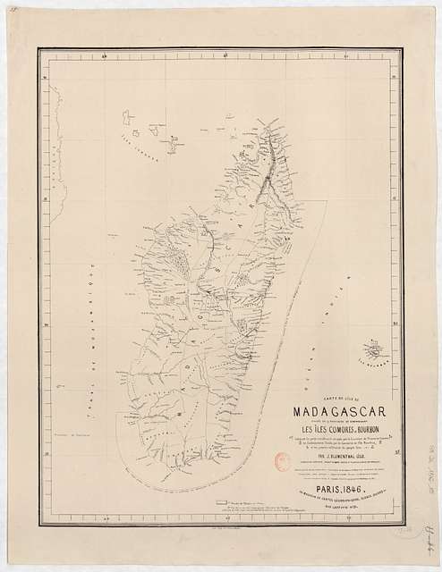 Carte De L'île De Madagascar Divisée En 19 Provinces Et Comprenant Les ...