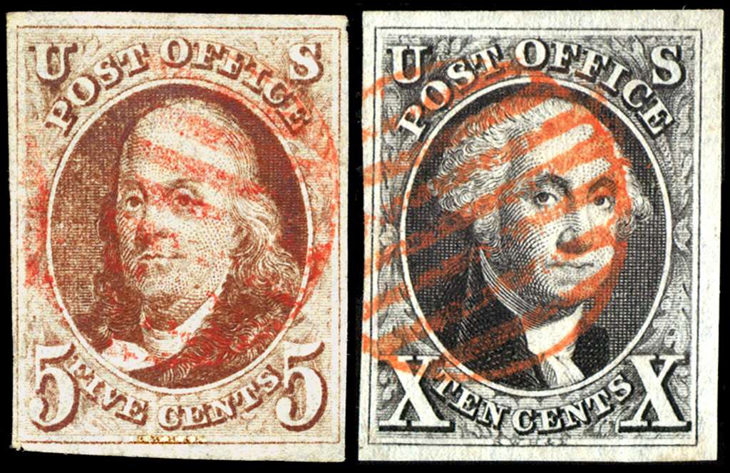 First US Postage stamps of 1847 PICRYL Public Domain Media