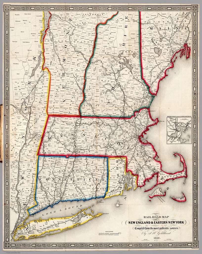 Historic Railroad Map of New Jersey - 1887