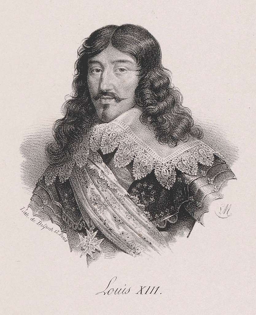 Engraved Portrait of Louis XIII, Full Length in armour, holding