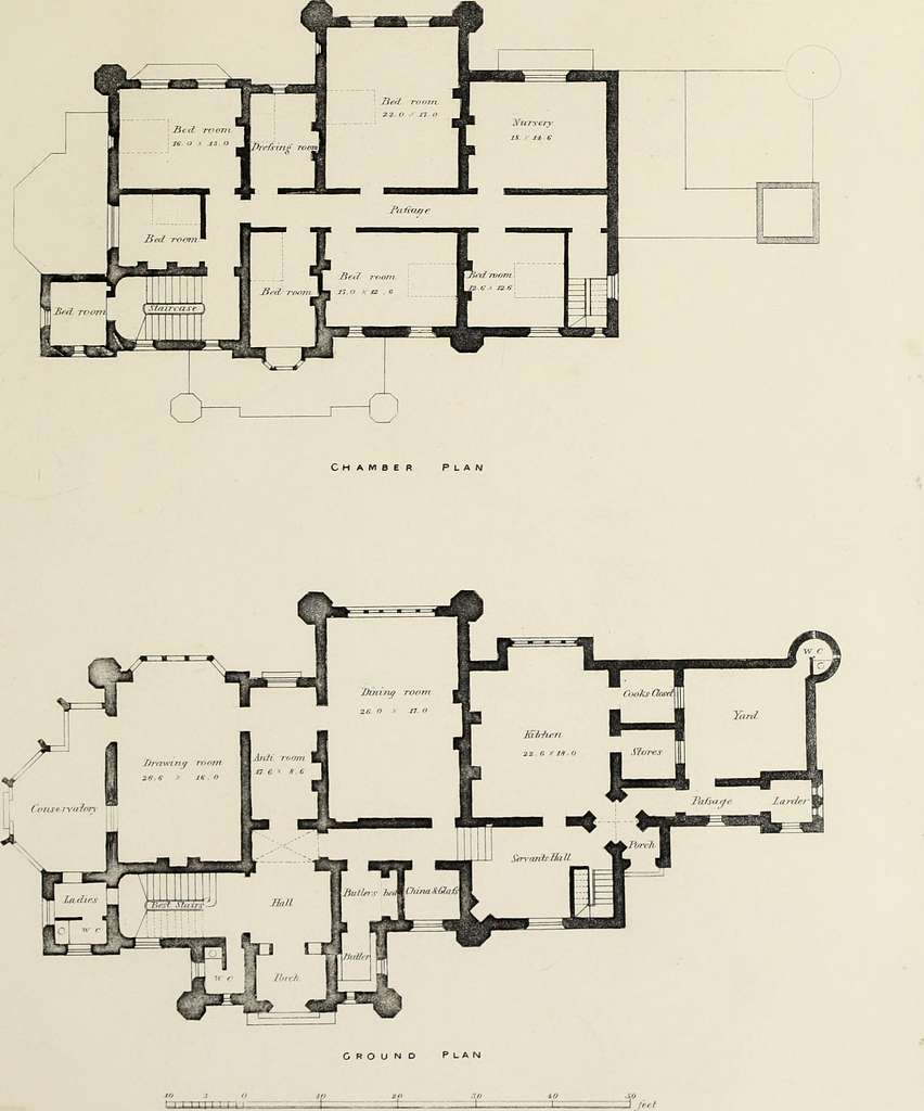 Domestic architecture, being a series of designs, for mansions, villas ...