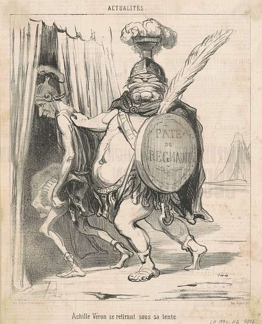 Honoré Daumier, Achille Vèron se retirant sous sa tente, 19th century ...