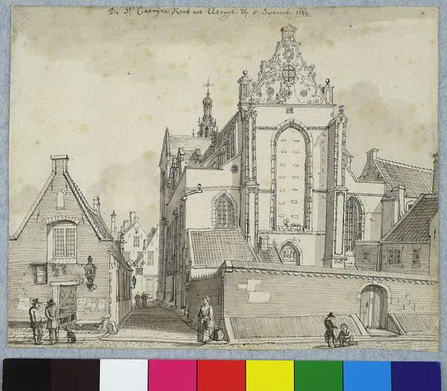 Hua Gezicht Op De Catharijnesteeg Te Utrecht Vanaf De Lange Nieuwstraat Met Rechts De St