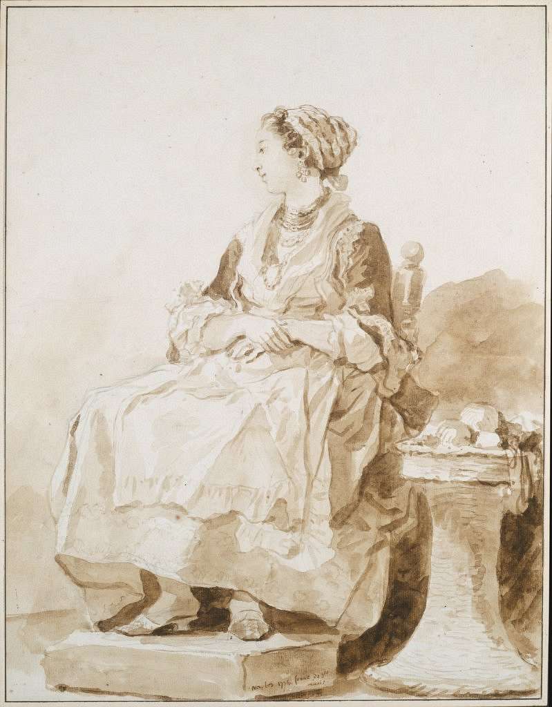 18th century woman on chair