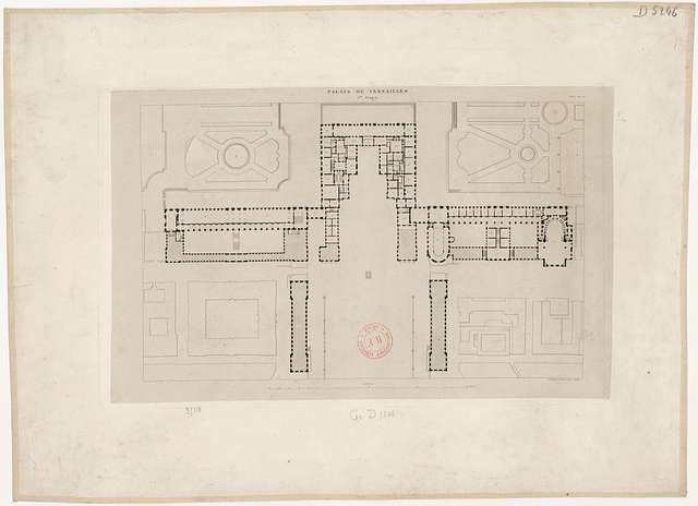 Plans du rez-de-chaussée et du premier étage du palais de Versailles ...