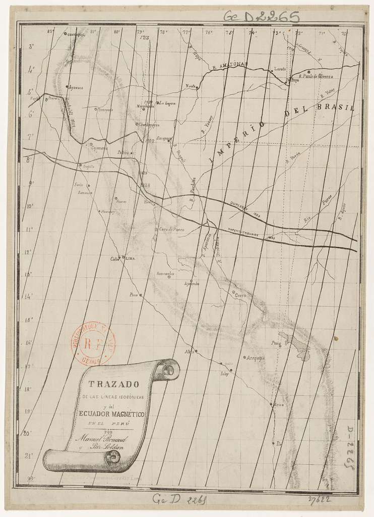 Trazado de las lineas iso-gonicas y del ecuador magnetico en el Peru ...