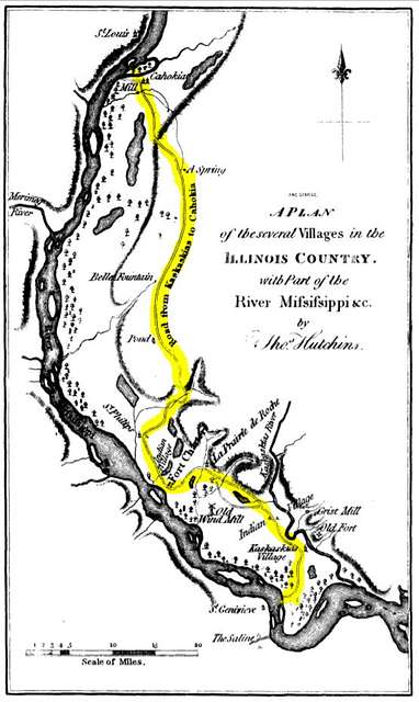 Kaskaskia Cahokia Trail Map 1778 - Public domain old map - PICRYL ...